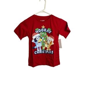 BLUEY boys red short sleeve crew neck shirt size XS extra small 4 5